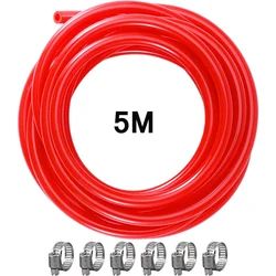 Homebrew Beer Co2 Gas Line Beer Tube Assembly (5M PVC Co2 Hose & 6Pcs Stainless Steel Hose Clamps ) For Beer /Soda Water Brewing