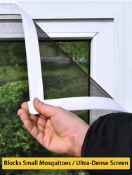 Mosquito Net Window Screen – Ultra-Dense Black Mesh with Elegant White Border, Easy Installation, Family Insect Protection
