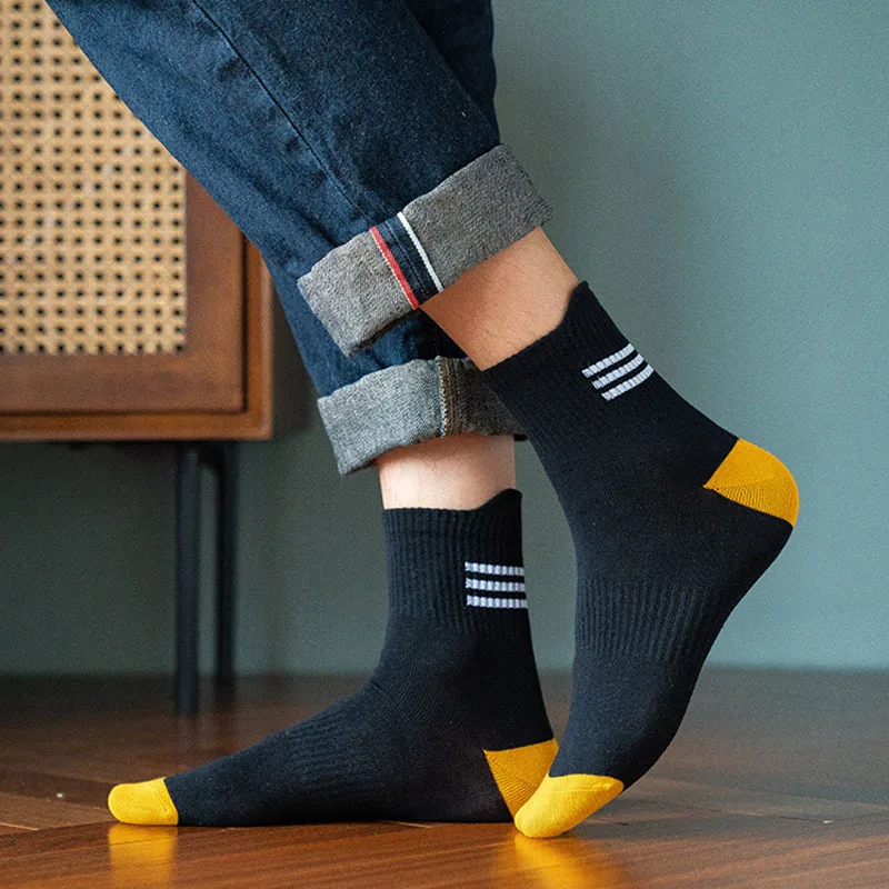 12 Pairs of Randomly Combined Men'S Long Socks, Fashionable Street Sports Socks, Men'S Summer, Autumn  Breathable Sports Socks,