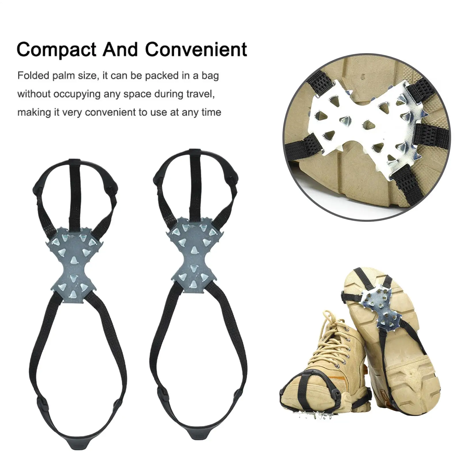 المرابط الجليد للأحذية الفولاذ المقاوم للصدأ الجر الأشرطة الثلوج السلامة المسامير أغطية الحذاء للمشي في الهواء الطلق الصيد المشي #5