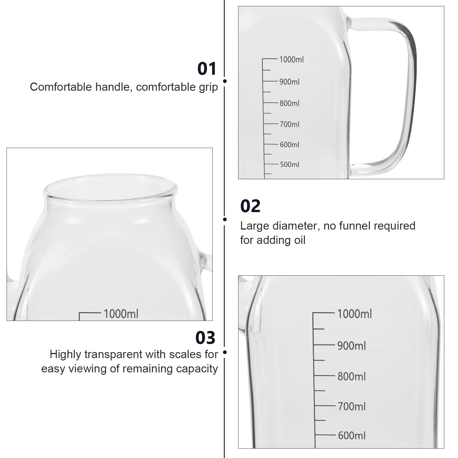 

Glass Oil Bottle Kitchen Olive Oil Dispenser Multipurpose Vinegar Cruet Leakproof Glass Seasoning Container for Cooking Oils Soy