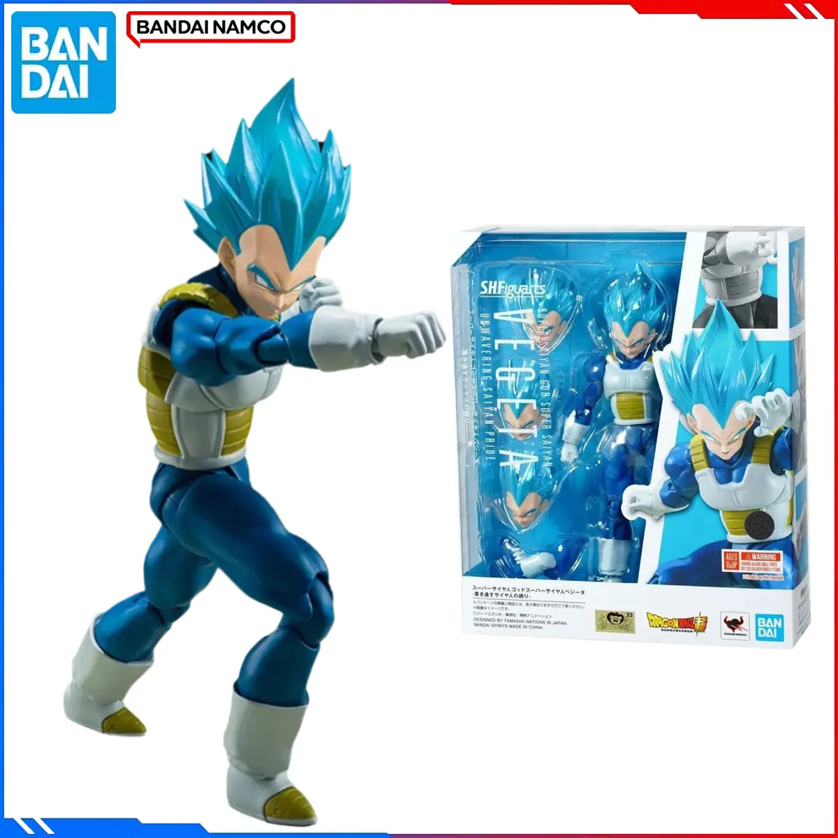 

Оригинальная фигурка Bandai Dragon Ball, комплект модели SHF 1/12, аниме-фигурки Vegeta Unwavering Saiyan Pride, экшн-модель, игрушка в подарок