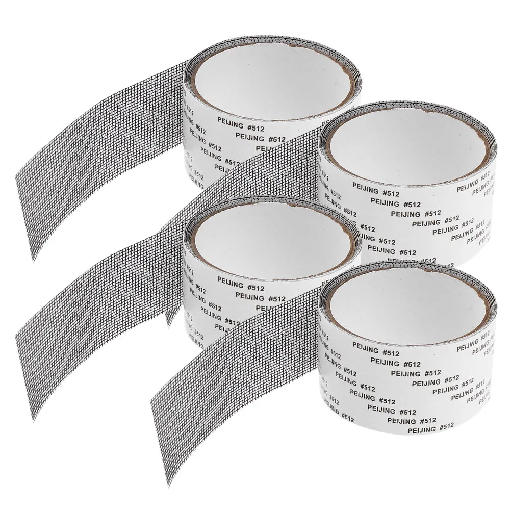 4 Rolls Window Screen Repair Tape Adhesive Patch Strong Bond Breathable Mesh Tape for Screen Door Window Repair Kit Tear Holes