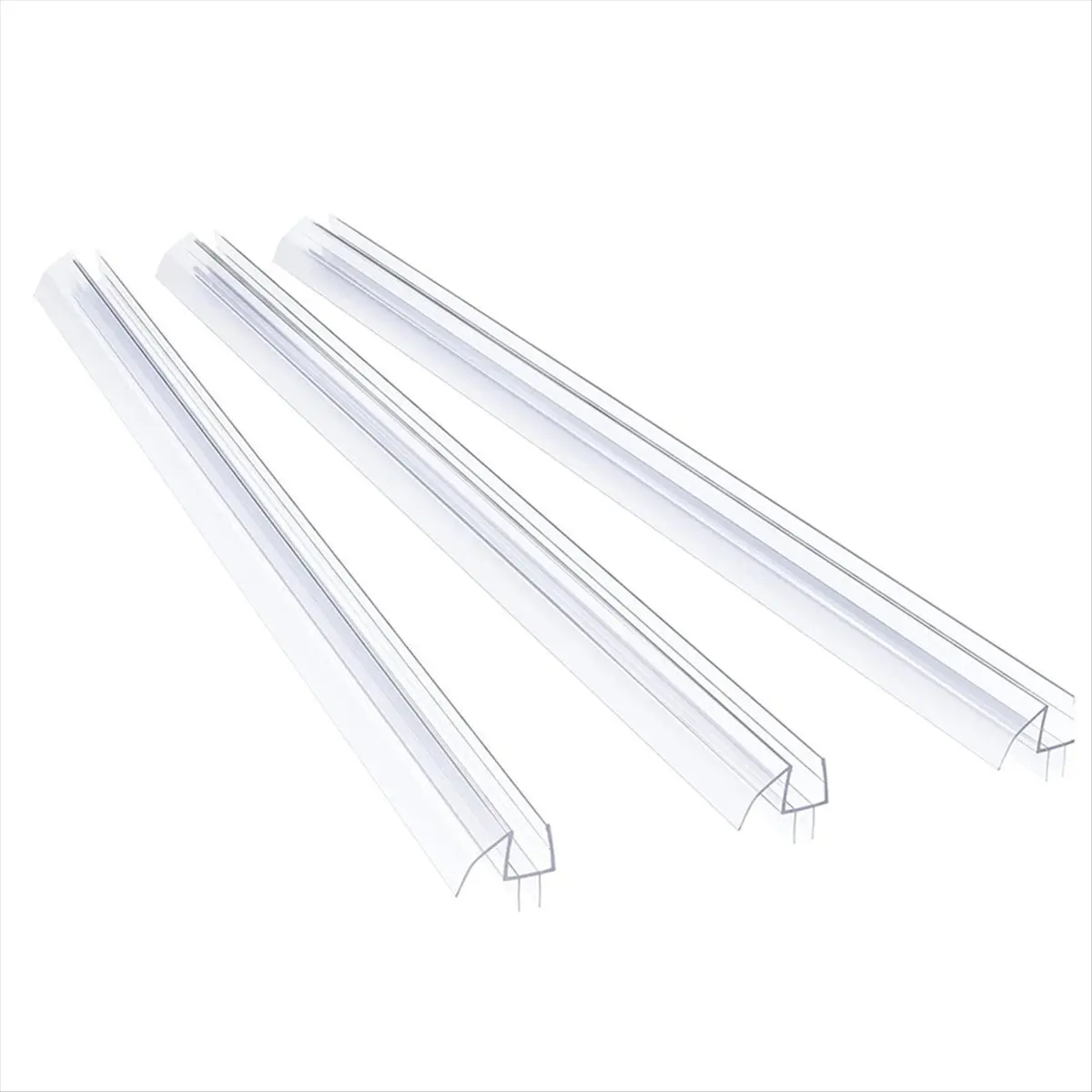 T28C! Shower Door Bottom Seal 3 Section Sectional Shower Installation Kit Frameless Glass Shower Door Seal - for 3/8inch Glass