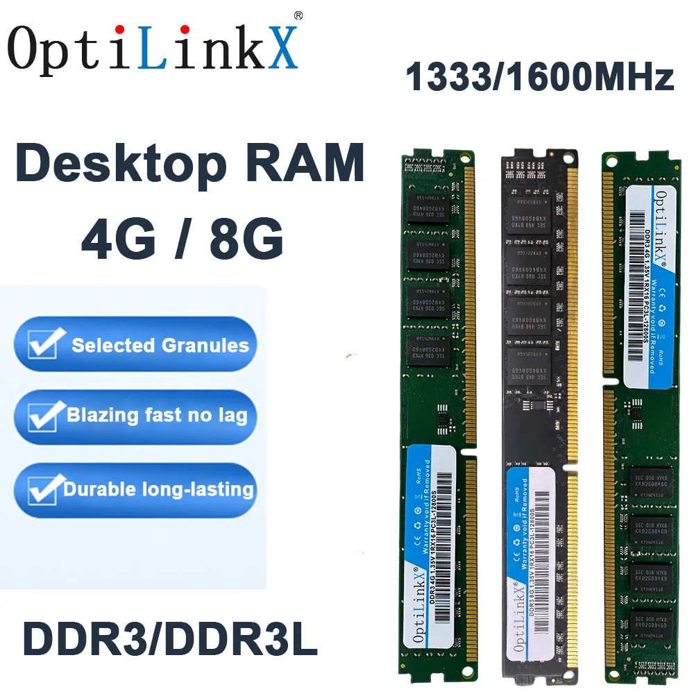 

Память OptiLinkX Настольная оперативная память DDR3 8 ГБ 1600 МГц Ram Настольная память PC3 4 ГБ 12800 240 контактов NO ECC DDR3L Компьютерная память RAM UDIMM