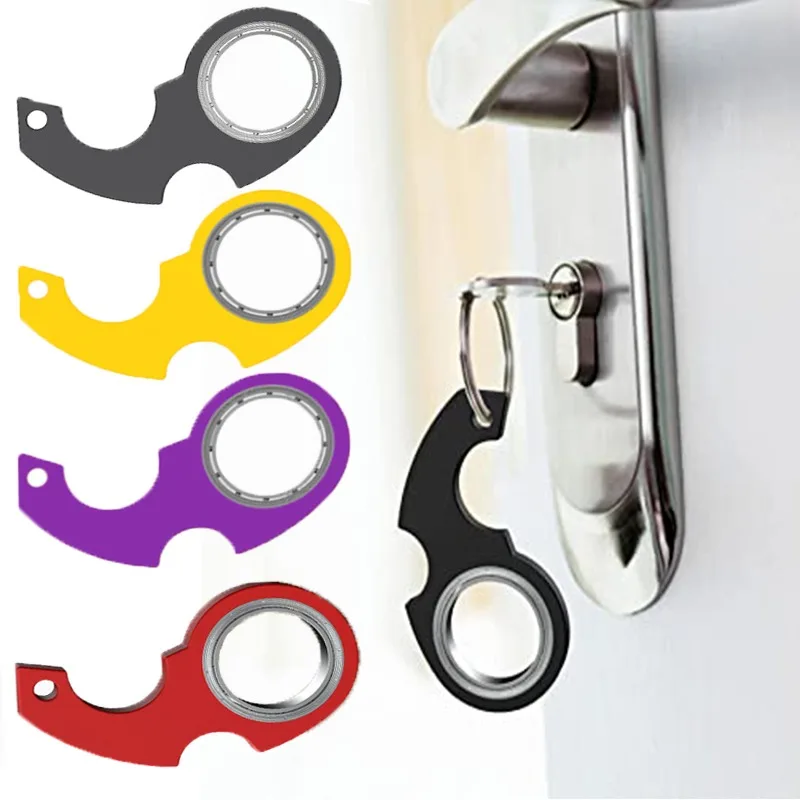 Creative Metal Fingertip Rotation Key Chains Decompression Spinner Anti Anxiety Bearing Lightning Cool Trendy Hanging Key Rings