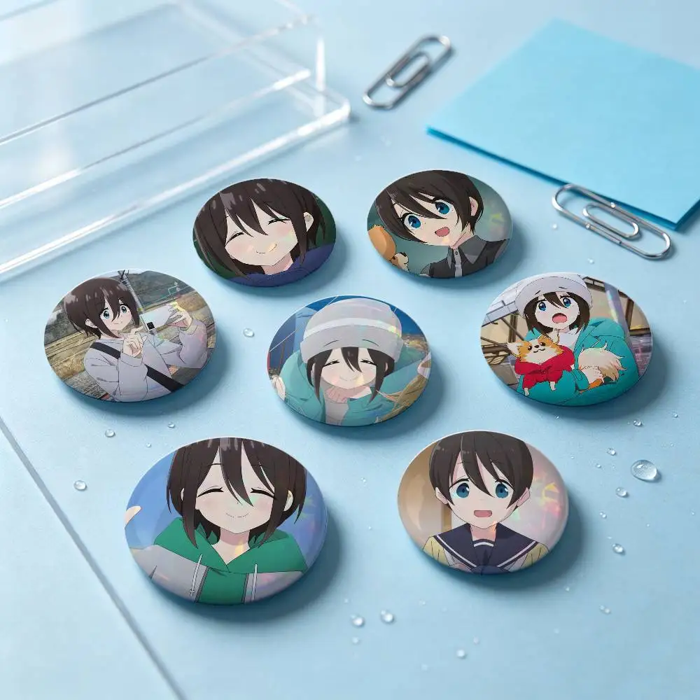 Ena Saitou Anime Figure Badges 25 32 44 58 75 Mm Round Cosplay Pin Bag Decor Fans Collect Friends Gifts Brooch Souvenir