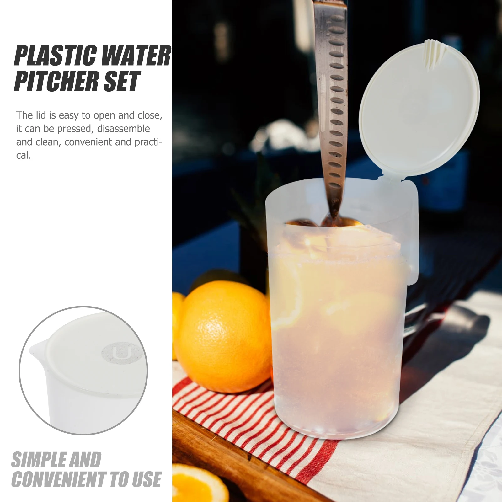 

1Pcs 2000Ml Cold Water Kettle Plastic Beverage Pitcher Heat Resistant Large Capacity Easy Clean Bpa Free Portable Jug for Home