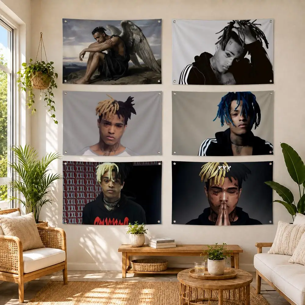 XXXTentacion Rapper Flags Flag Soft skin-friendly Durable Tapestry Outdoor party Home living room bedroom Decoration
