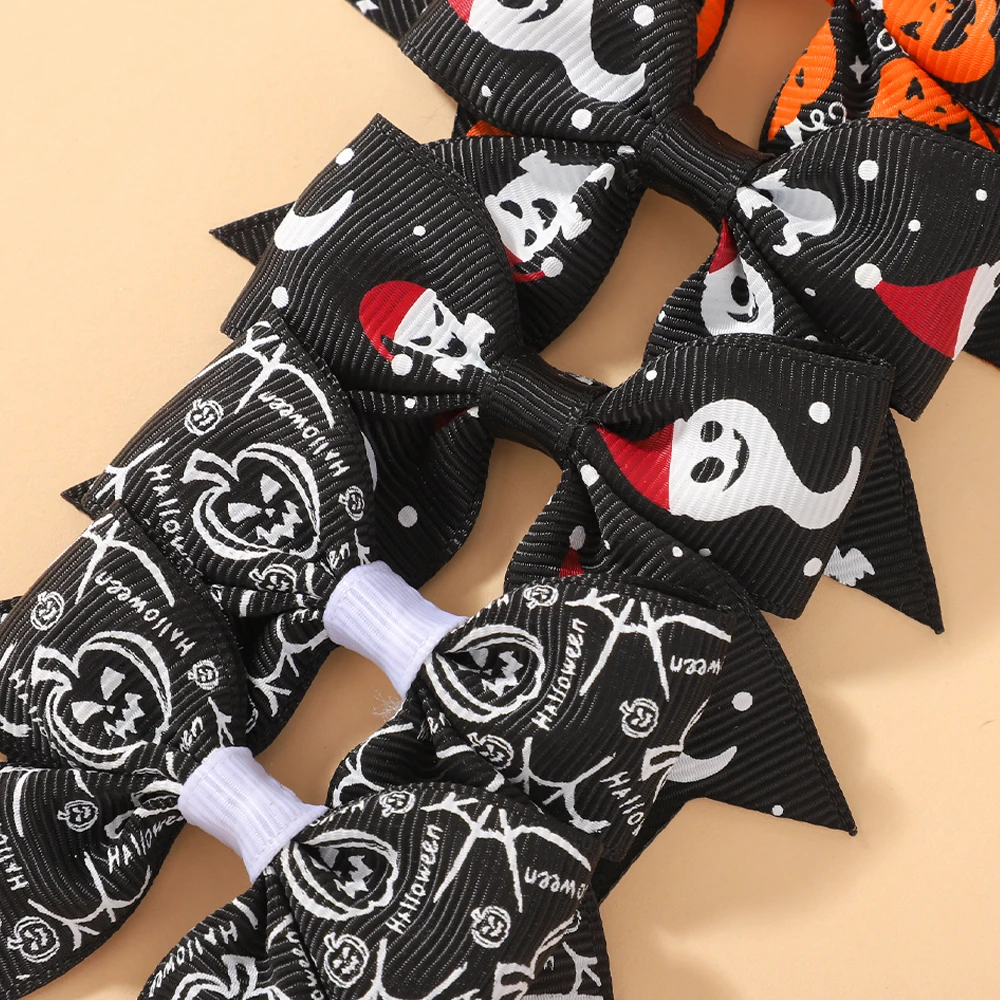 10/20 Stück Halloween-Schleifen mit Haarspange für Babys, handgefertigt, bedruckt, Kürbiskopf, Festival, Party, Urlaub, Kinder-Haarschmuck – Detail 6