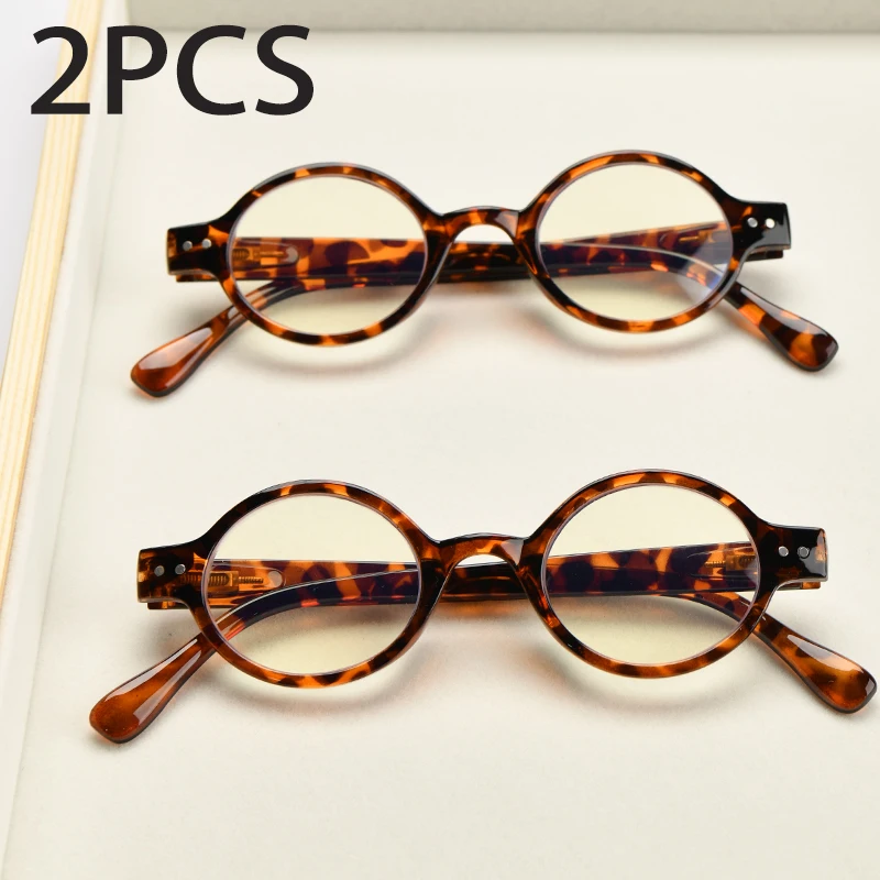 2Pcs Anzug Oval Lesebrille Mit Feder Scharnier Anti Blau Licht Presctiption Brillen Computer Brillen + 0