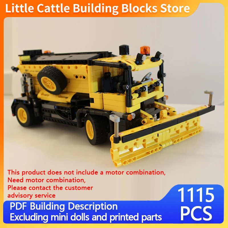 City Car Model MOC Building Bricks Snow Plough And Sand Spreader Modular Technology Gifts Holiday Assemble Children Toys Suit