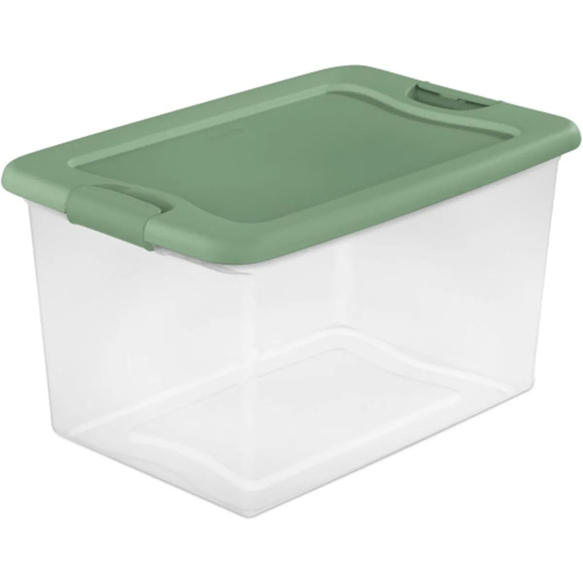 

24-Pack Plastic Storage Bins with Lids, Large Clear Box Containers, 64 Qt, Green