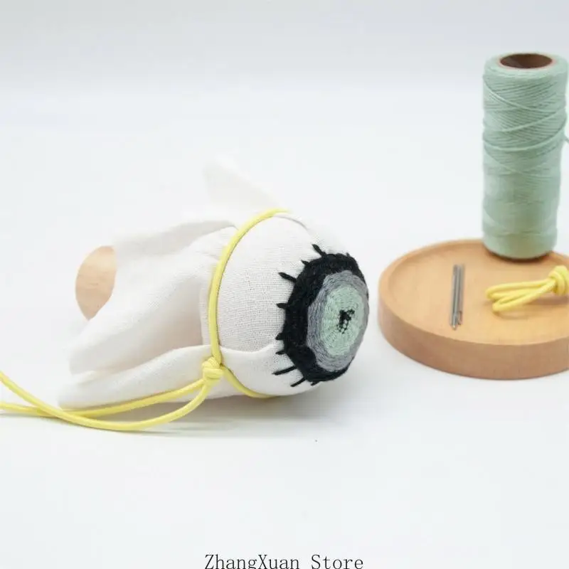 Holzstopf-Strickwerkzeug-Set in Pilz- und Eierform, inklusive Nadel und Faden 3 x – Detail 3