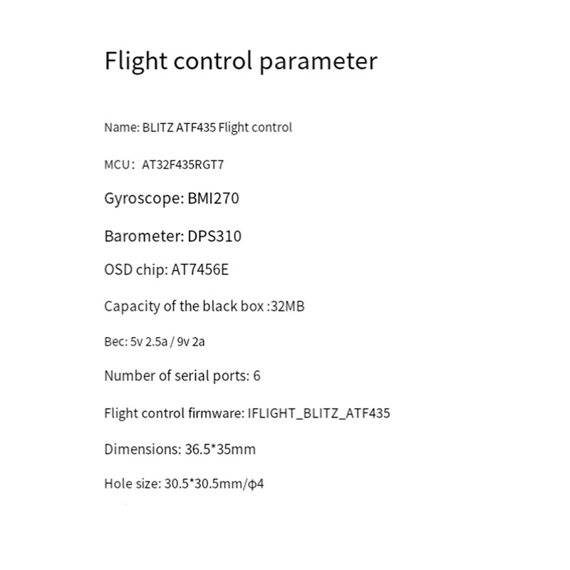 Dla Iflight BLITZ ATF435 Kontroler lotu Wbudowany OSD 5V 2.5A 9V 2A Dla RC FPV Freestyle Racing Drone Trwały Łatwy montaż