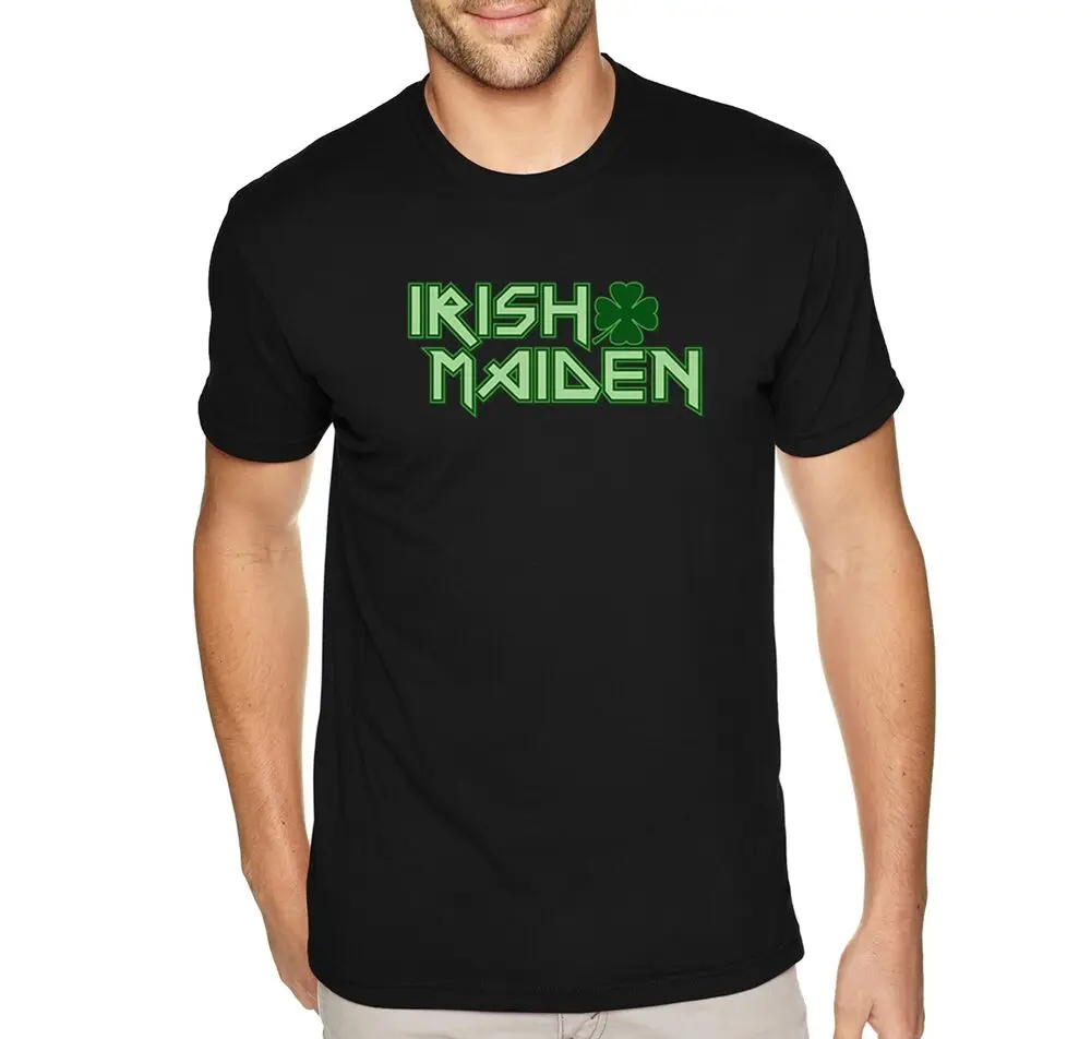 Mens Irish Maiden St. Patrick's Day Clover Beer Drinking Party Shamrock T-Shirt Anime Graphic T-shirts For Men