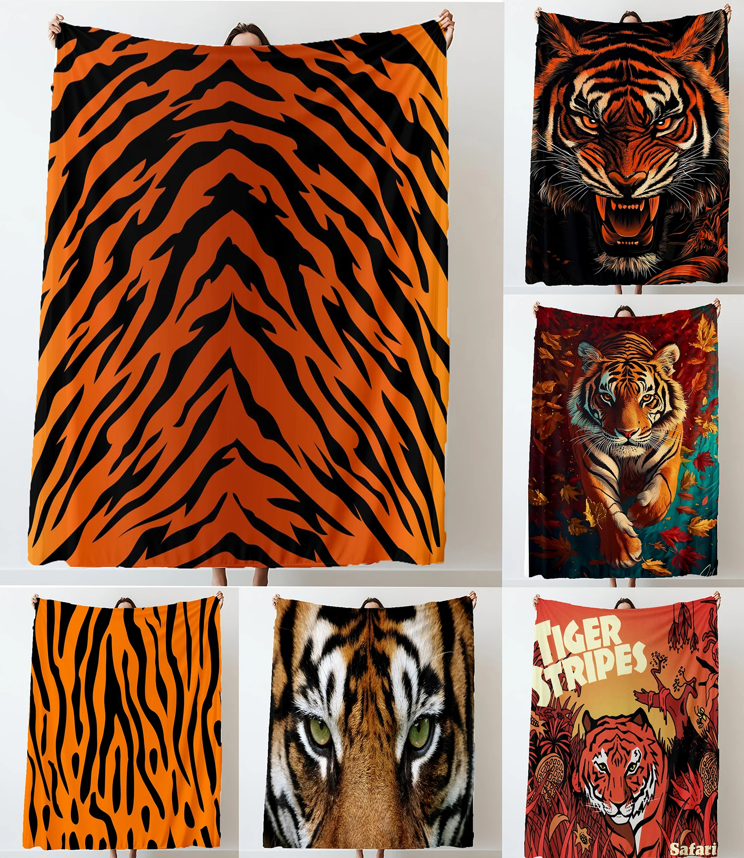3D Tiger Theme Blanket Super Soft And Cozy Bedroom And Living Room Dual-Purpose Blanket Home Decoration Must-Have