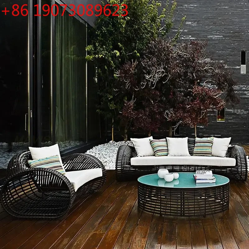 

Outdoor Furniture Set Rattan Sofa Creative Designer Art Leisure