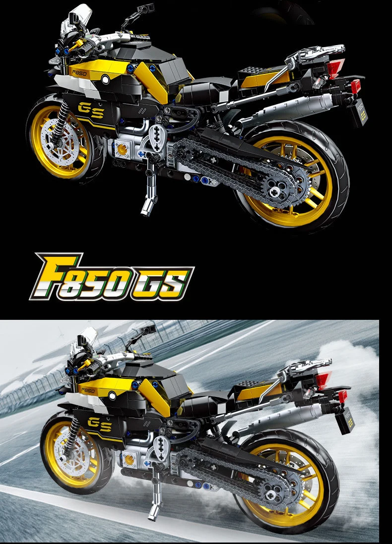 Deutschland Motorrad F-850GS Adventures Technischer Baustein Simulationsmotor-Modell Bausteine Sammlung für Jungen Geschenke – Detail 8