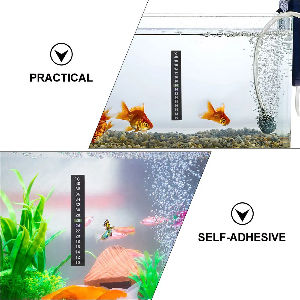 

12Pcs Fish Tank Thermometer Sticker Digital Color Changing Stick on Aquarium Temperature Strips Accurate Temperature Testing