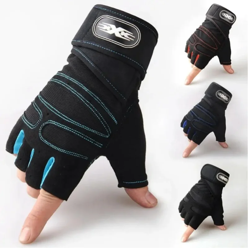 Fitnesshandschuhe für Männer und Frauen, Gewichtheben-Handschuhe mit Handgelenkstütze, Bodybuilding-Training, Sport, Übung, Radfahren, Stoßdämpfende Handschuhe