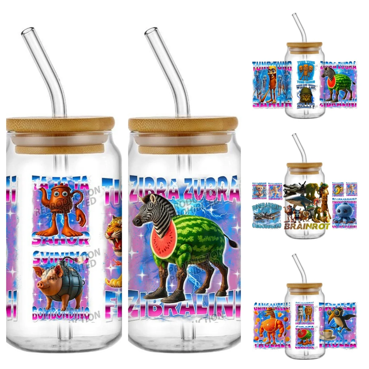 تصميم جديد المخلوقات الأسطورية Cryptid غائر نمط مقاوم للماء لتقوم بها بنفسك الشارات ثلاثية الأبعاد نقل UV DTF ملصقات 16 أوقية نظارات كوب يلتف الختم #3