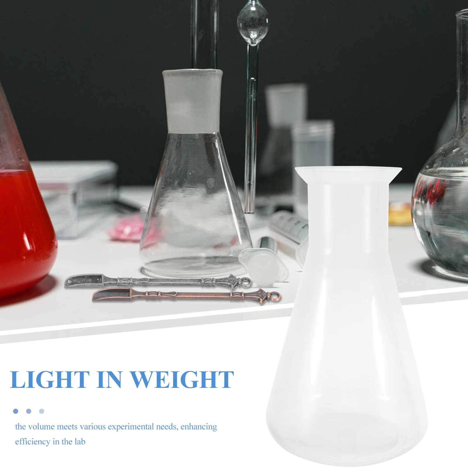 

Laboratory Plastic Erlenmeyer Flask Wide Mouth 1000ml Chemistry Experiment Equipment Plastic Flask