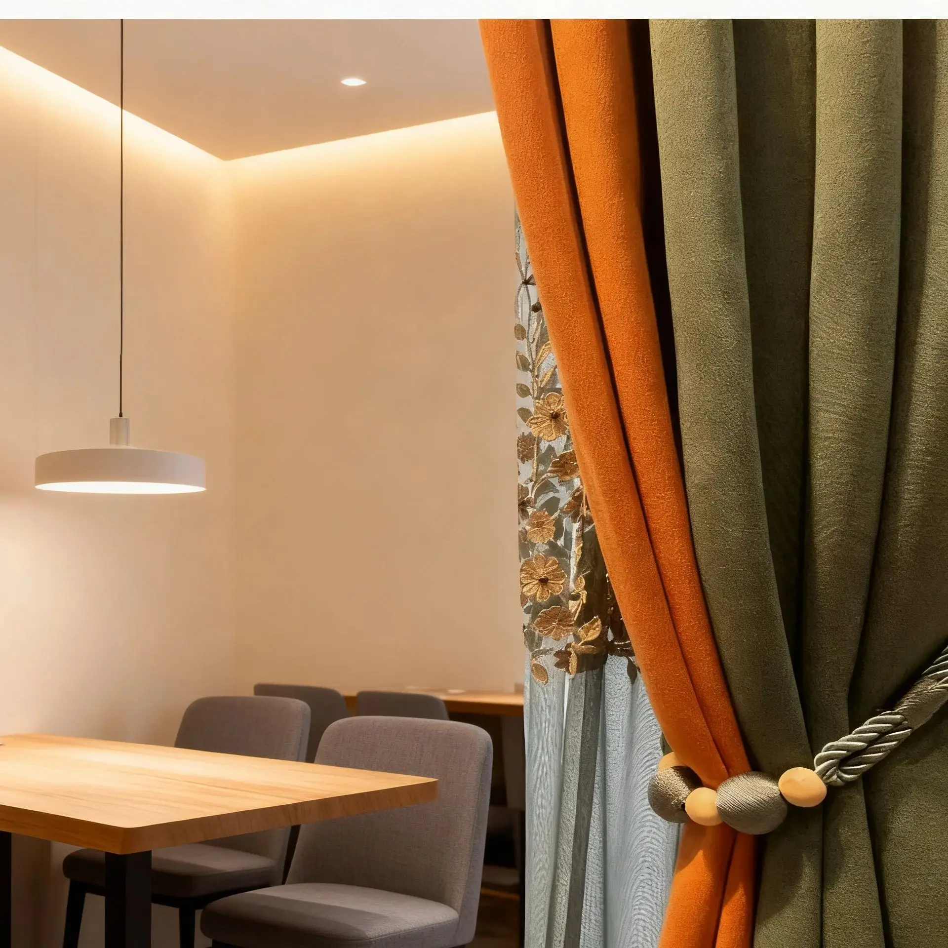 Yarn Three-dimensional Embroidery Curtains For Living Dining Room Bedroom Modern Relief Float Embroidery Nail Beaded Embroidery