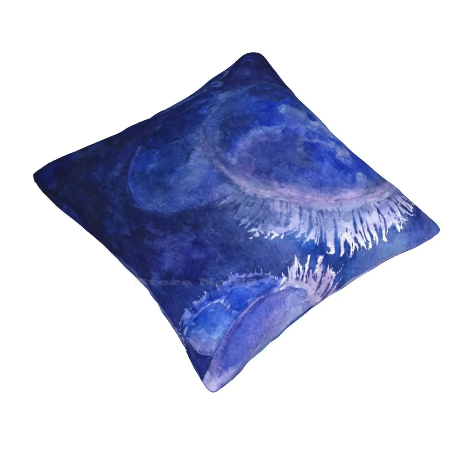 Watercolor Moon Jellyfish At The Seattle Aquarium Home Sofa Car Waist Throw Pillowcase Pruple Watercolor Jellyfish Moon Jellies