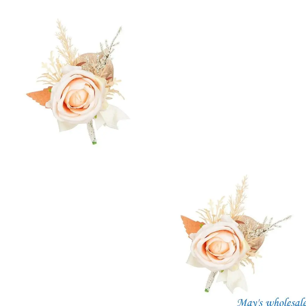 

Винтажные свадебные ручные букеты ручной работы из шелкового цветка, корсажи, свадебный декор 448A