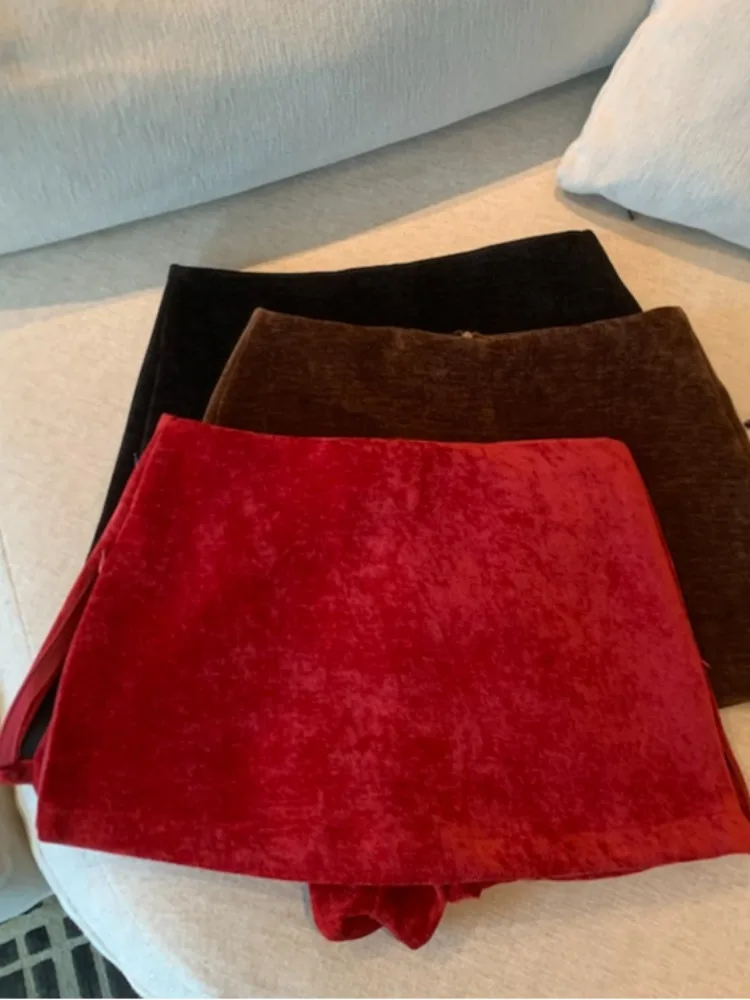 Red Sexy Knitted Woolen  Skirt Women's High Waist A-Line Bodycon Design Autumn Winter New Style Short Skirt Pants