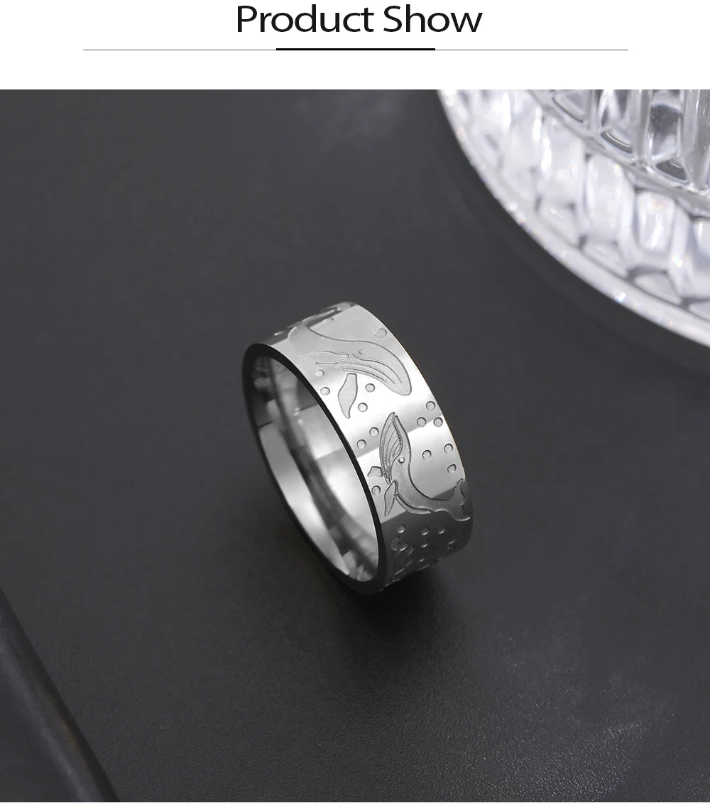 COOLTIME Wal Ringe für Frauen Männer Edelstahl Gold Farbe Mode Niedlichen Tier Finger Ringe Party Schmuck Geschenk – Detail 6