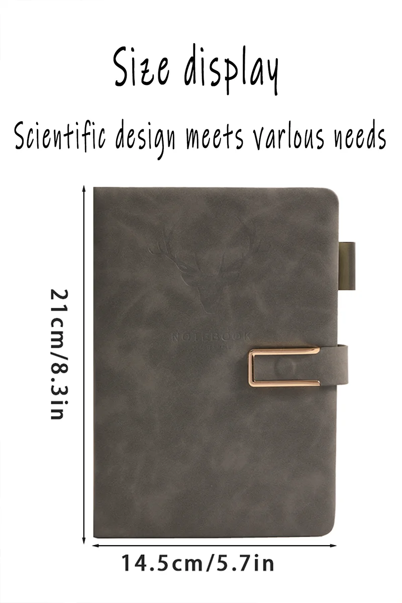 200 Seiten A5-Leder-Notizbuch mit Leder-Notizbuchhülle, personalisierter Softcover und Lesezeichen, perfekt für Unternehmen, Besprechungen – Detail 3