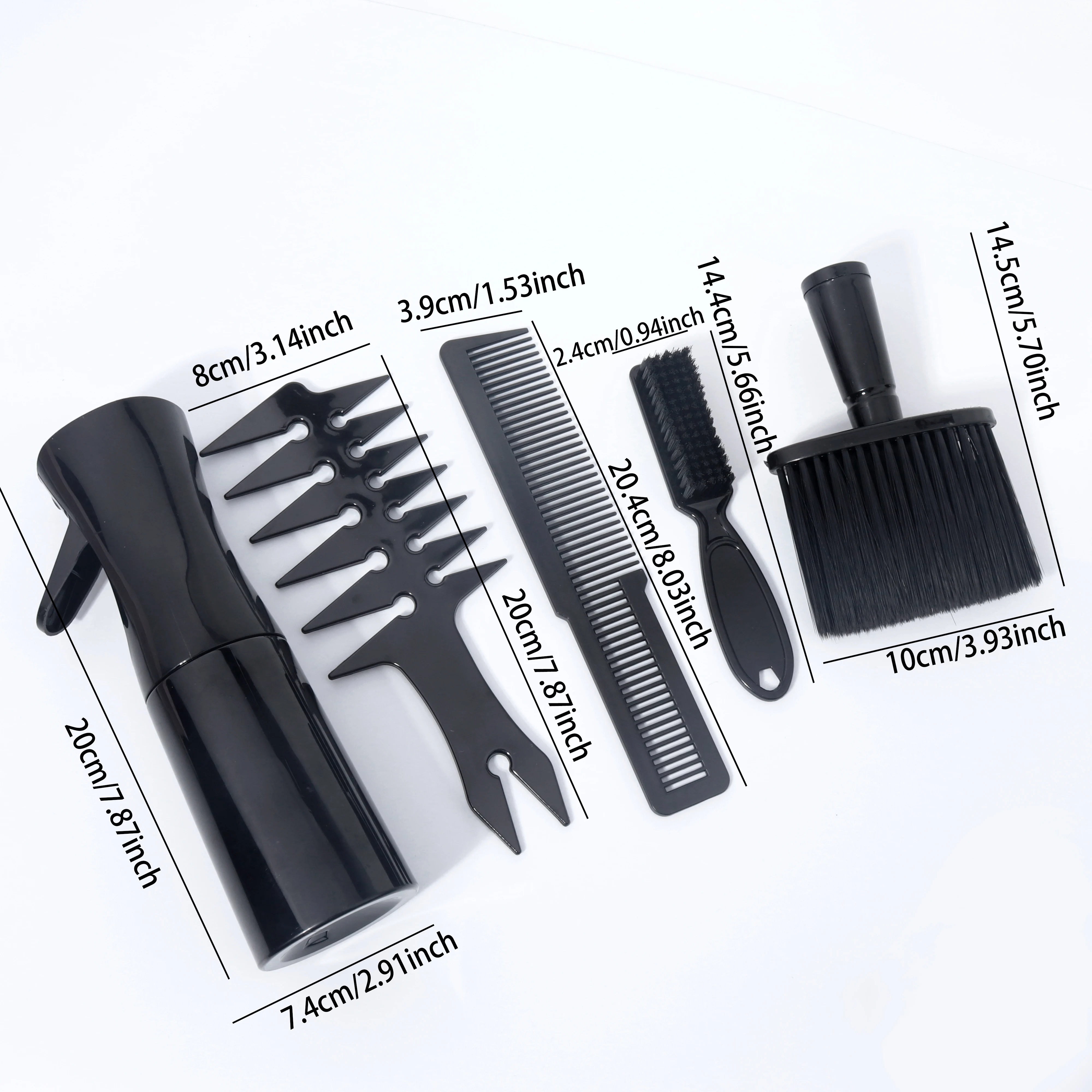 3/4/5pcs/lot Black Hair Comb Set Styling Hairdressing Comb Men\'s hair comb Barber Training Tail Comb Salon Studio HairCut Comb