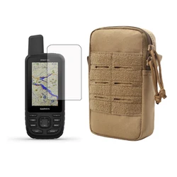 Militar tático bolsa molle caso saco com braço braçadeira cinto + protetor de tela para garmin gpsmap 66 66s 66st 66sx 66i