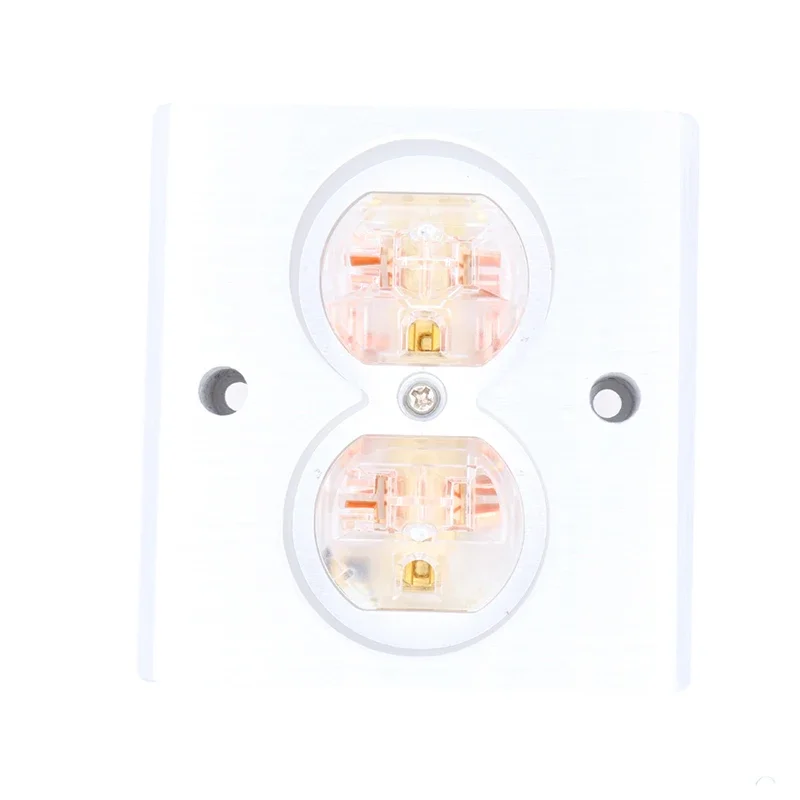 High Quality 2 pcs  Transparent Power US AC Power Receptacle Wall Outlet Copper Socket