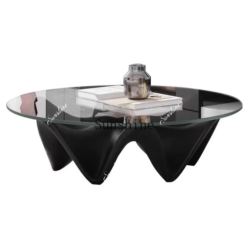 تصميم غرفة المعيشة الحديثة الألياف الزجاجية سداسية الشكل على شكل خاص غرفة نموذج الفندق طاولة القهوة المستديرة FT #5