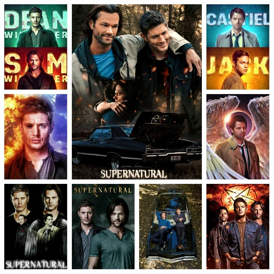 Supernatural TV series 5d Diamond Painting Kits Sam And Dean Brothers Winchester Full Cross Stitch Handcraft Mosaic Home Decor