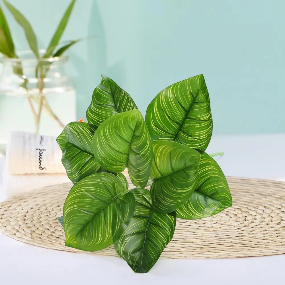 Artificial Plant Realistic Non-fading Fake Green Plant DIY Turtle Back Leaf Fake Green Plant Potted Ornaments For Living Room