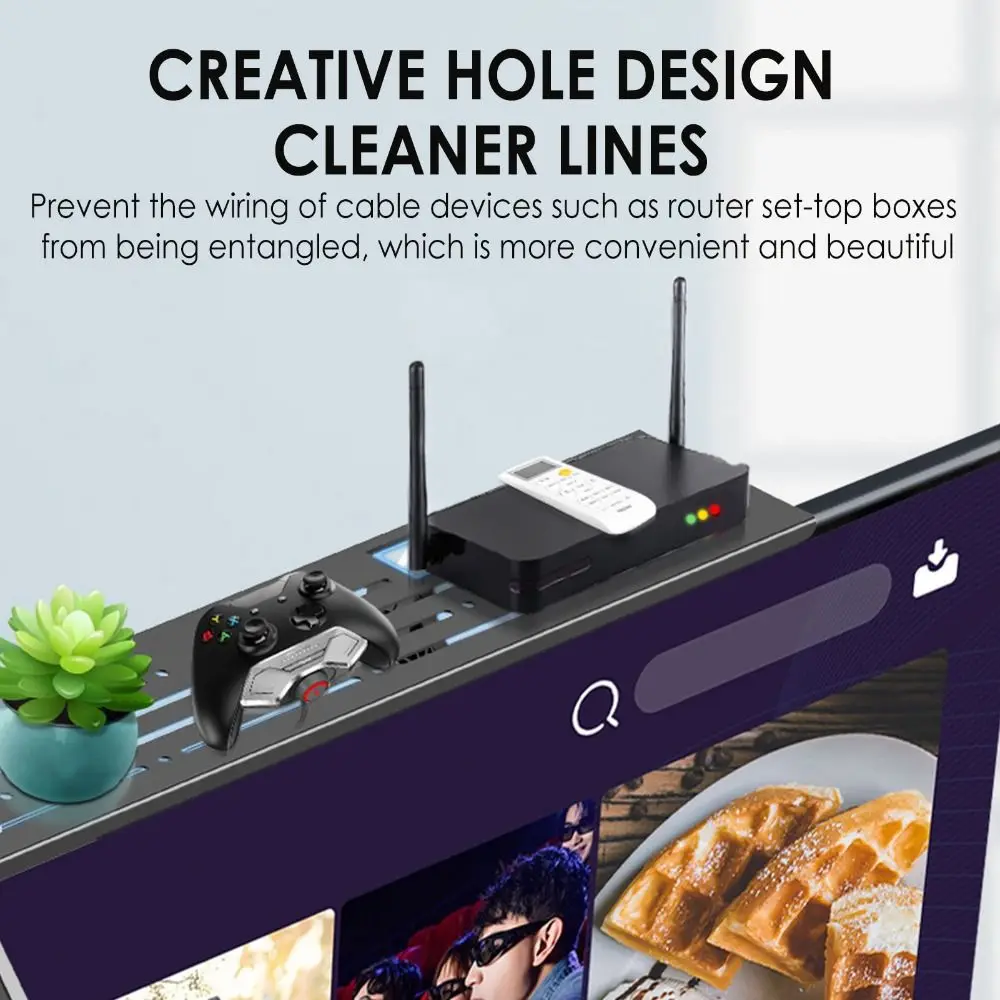 Practical Router Holder TV Top Shelf Computer Saving Space Monitor Organizer Universal Home Office Storage Rack
