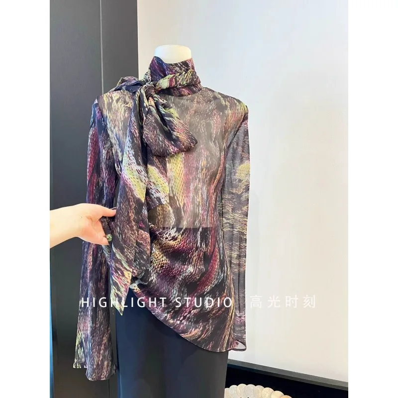 Bandhemd Edle Western Feminine Damenbekleidung High-End-Damenbekleidung Herbst 2025