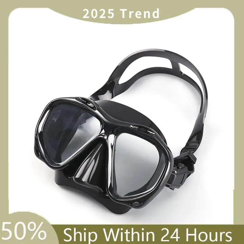 

A35F New 1 Piece Free Diving Silicone Diving Goggles Adult Swimming Nose Protection Eye Protection Black