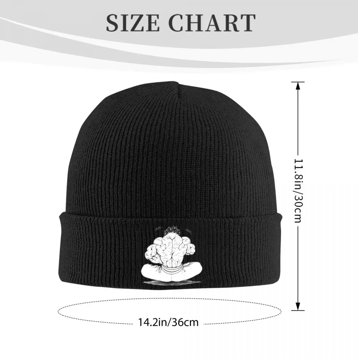 Baki The Grappler Back Eating Knitted Caps Women's Men's Skullies Beanies Winter Hats Martial Aesthetic Arts Anime Warm Caps