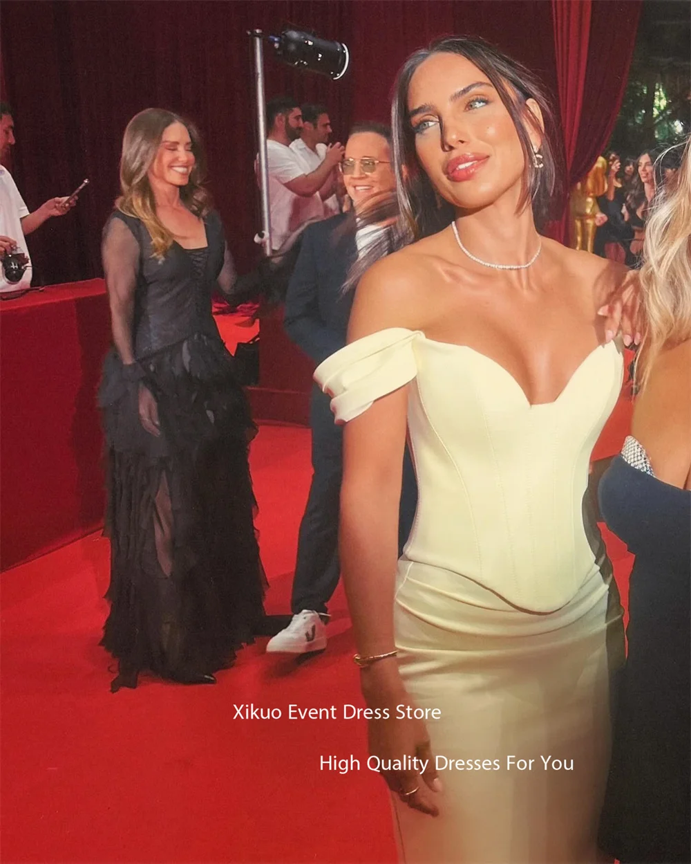 Xikuo Vintage Mermaid Evening Dresses Off The Shoulder Vestidos De Festa Sweethear Satin Floor Length Party Prom Gown Customized