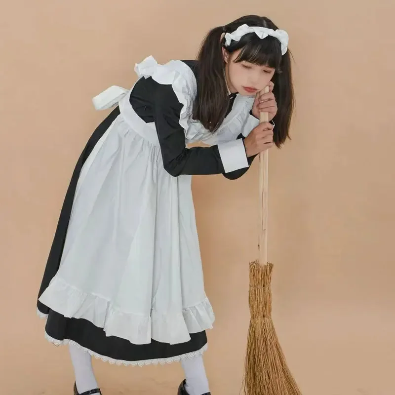 Vestido largo de Anime para mujer, traje de sirvienta de la corte francesa, disfraz de Cosplay, traje de Navidad, Halloween, Carnaval, regalos de fiesta