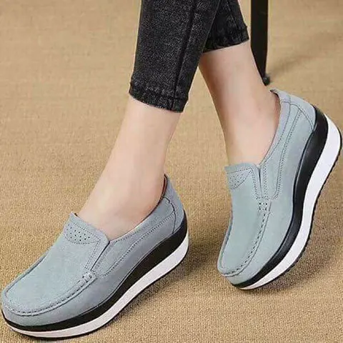Women Flats Platform Loafers Ladies Elegant Genuine Leather Moccasins Shoes Woman Autumn Slip On Casual Women's Shoes