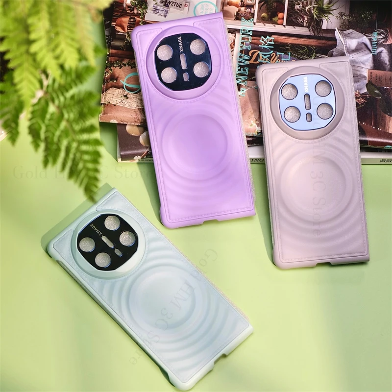 

Ripple Pattern Leather Phone Frameless Case For Huawei Mate X6 Hard PC Full Protection Borderless Back Cover For HUAWEI Mate X5