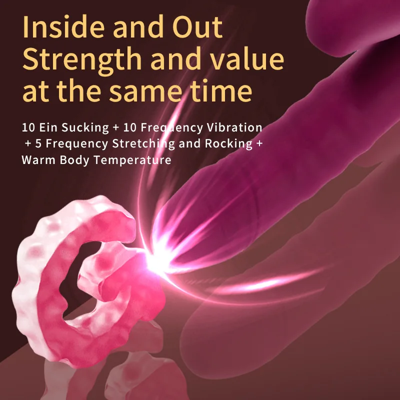 Vibrador de succión telescópico automático, segundos de succión calentados, masturbador femenino de moda, palo Av, Juguetes sexuales para adultos