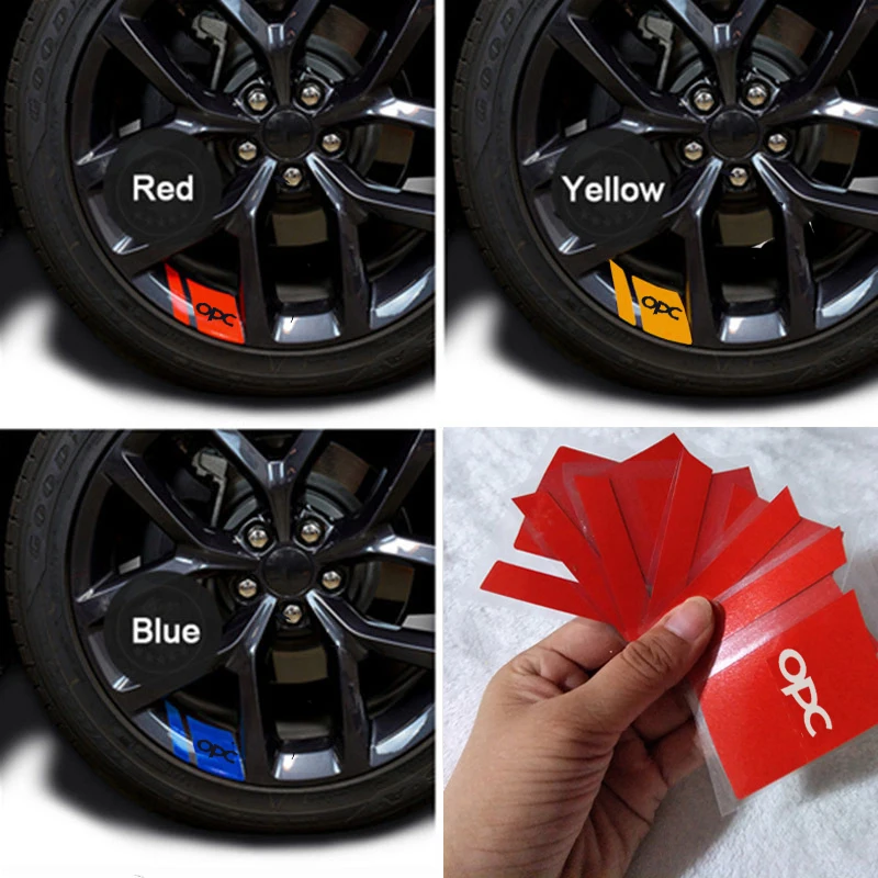 6Pcs Car Wheel Sticker For Opel OPC Astra J H G K Insignia Corsa D B E Mokka Vectra Meriva Auto Accessories