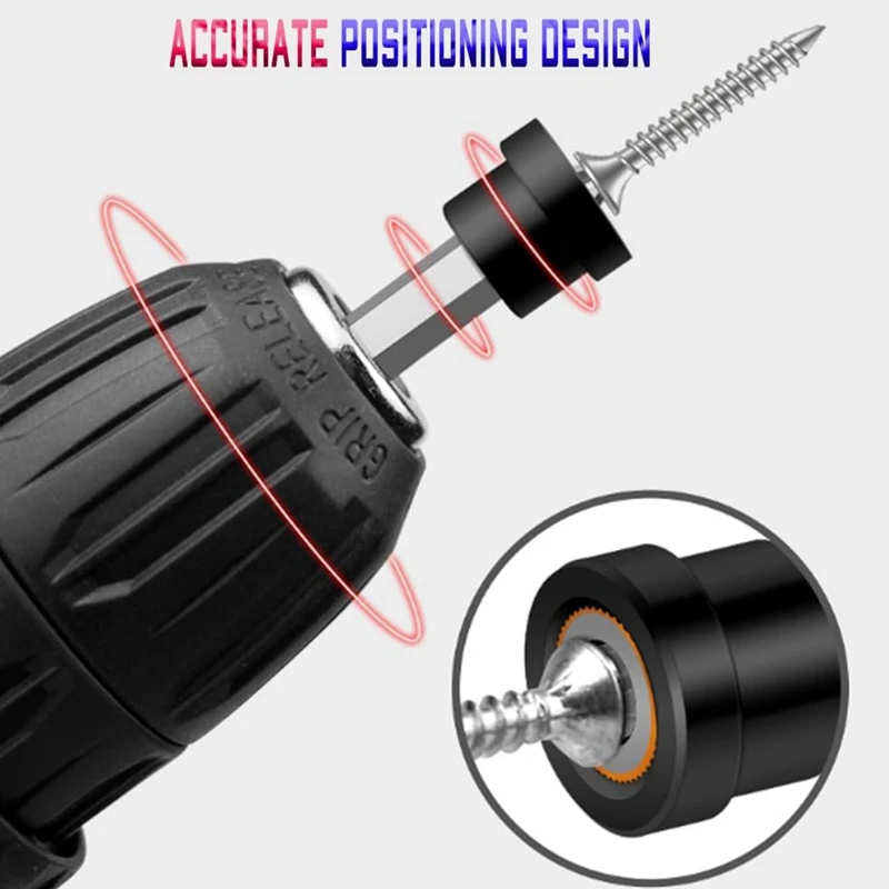 5Pcs Premium Magnetic Drywall Screw Setter- PH2 Bits For Plasterboard Sheetrock Screw 1/4 Inch Hex Positioning Bit